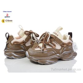 Кросівки дитячі модні Весна/осінь A7785-1 beige-brown (7 пар р.31-37) "Clibee-Doremi" недорого оптом від прямого постачальника