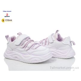 Кросівки дитячі модні Весна/осінь A9993-1 white-purple (6 пар р.33-38) "Clibee-Doremi" недорого оптом від прямого постачальника