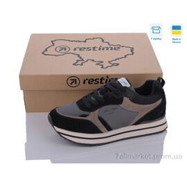 Кросівки жіночі модні Весна/осінь JWB24031 black-beige (8 пар р.36-41) "Restime" недорого оптом від прямого постачальника