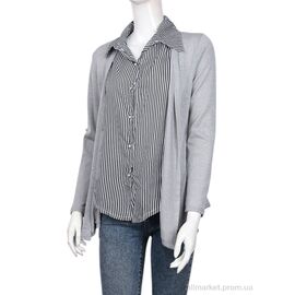 Фотография Кофта женская Весна/осень B050-3 grey (4 шт. р.сетка XL-2XL) "Obuvok" недорого оптом от прямого поставщика