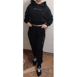 Фотография Костюм спортивный женский тёплый 0132 black р.S-L "Red Hat" недорого оптом от прямого поставщика