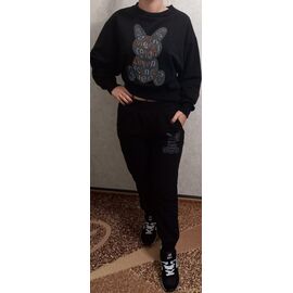 Фотография Костюм спортивный женский тёплый 0133 black р.S-L "Red Hat" недорого оптом от прямого поставщика