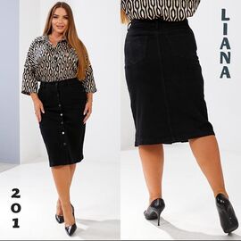 Фотография Юбка женская 201 black р.31-38 "Liana Denim" недорого оптом от прямого поставщика