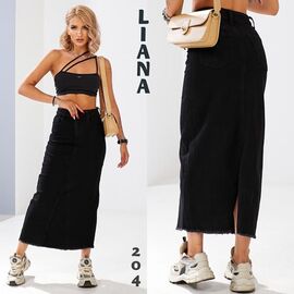 Фотография Юбка женская 204 black р.25-30 "Liana Denim" недорого оптом от прямого поставщика