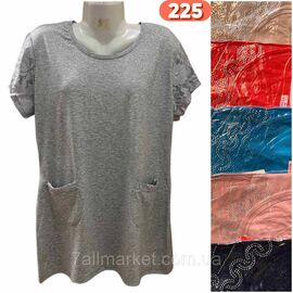 Фотография Туника женская летняя с карманами/полу-батал размеры 3XL-6XL (цв.микс) "STELLA" недорого от прямого поставщика