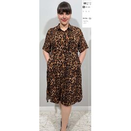 Фотография Платье летнее женское CL369 brown р.2XL-6XL "BASE" недорого оптом от прямого поставщика