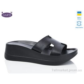 Фотография Шлепки женские облегченные Лето 0094 чорна шкіра (6 пар р.36-40) "Garti" недорого оптом от прямого поставщика
