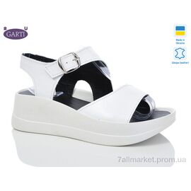 Фотография Босоножки женские летние Лето 2138 біла шкіра (6 пар р.36-40) "Garti" недорого оптом от прямого поставщика