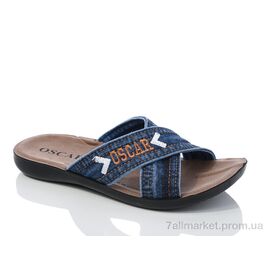 Шльопанці чоловічі пляжні Літо 1 синій (6 пар р.40-45) "Oscar" недорого оптом від прямого постачальника