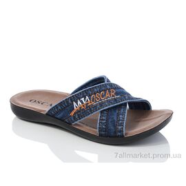 Фотография Шлепки мужские пляжные Лето 6 синій (6 пар р.40-45) "Oscar" недорого оптом от прямого поставщика