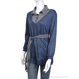 Фотография Кофта женская Весна/осень B041-1 blue (10512) (4 шт. р.сетка XL-2XL) "Obuvok" недорого оптом от прямого поставщика