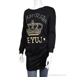 Туніка жіноча Весна/осінь B006-4 black (10504) (5 шт. р.сіткаOne size) "Obuvok" недорого оптом від прямого постачальника