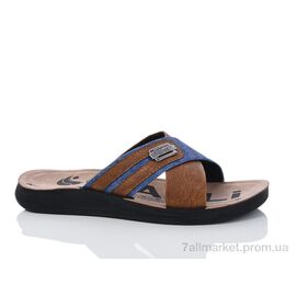 Шльопанці чоловічі пляжні Літо 51-26 коричневий (6 пар р.40-45) "Oscar" недорого оптом від прямого постачальника