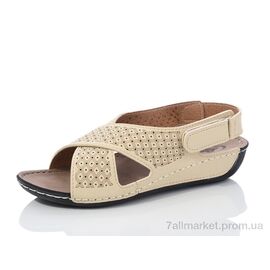 Фотография Босоножки женские летние Лето 1813 beige (6 пар р.37-41) "Sali-2" недорого оптом от прямого поставщика