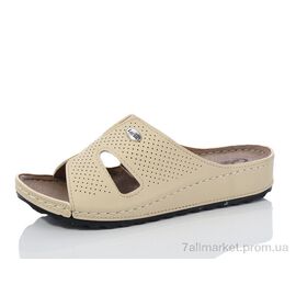 Фотография Шлепки женские облегченные Лето 1055 beige (6 пар р.37-41) "Sali-2" недорого оптом от прямого поставщика