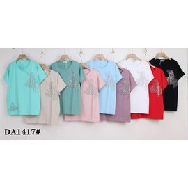 футболка жіноча KF-DA1417 mix р.58-65 "Annet" недорого оптом від прямого постачальника