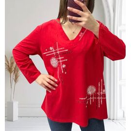 Фотография Свитер женский 27097 red р.52-56 "Elena&Vika" недорого оптом от прямого поставщика