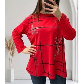 Фотография Свитер женский 27084 red р.52-56 "Elena&Vika" недорого оптом от прямого поставщика