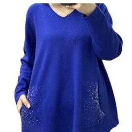 Фотография Свитер женский 25204 blue р.52-56 "Elena&Vika" недорого оптом от прямого поставщика