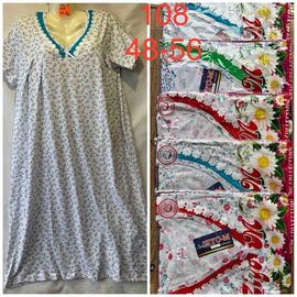 Фотография Ночнушка женская 108 mix р.48-56 "WHITE" недорого оптом от прямого поставщика