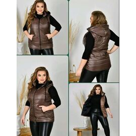 Жилетка жіноча A02-1 brown р.52-62 "SDF" недорого оптом від прямого постачальника