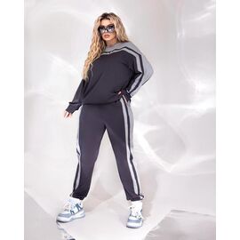 Костюм спортивний жіночий теплий 1053 d.grey р.50-60 "Seven Zikina" недорого оптом від прямого постачальника