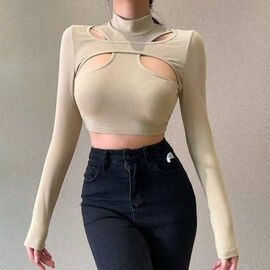 Фотография Топ женский 1325 beige р.42-48 "BONJOUR" недорого оптом от прямого поставщика