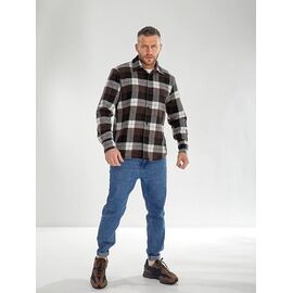 Сорочка чоловіча 714 brown р.46-56 "DORA" недорого оптом від прямого постачальника