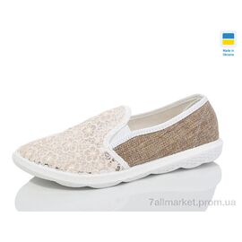 Фотография Слипоны женские тканевые Весна/осень 203 беж сітка (6 пар р.36-41) "Inblue" недорого оптом от прямого поставщика
