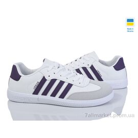 Фотография Кроссовки женские модные Весна/осень Ж721 білий-фіолет (8 пар р.36-40) "Progress" недорого оптом от прямого поставщика