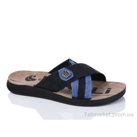 Шльопанці чоловічі пляжні Літо 51-19 чорний (6 пар р.40-45) "Oscar" недорого оптом від прямого постачальника