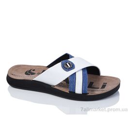 Шльопанці чоловічі пляжні Літо 51-19 білий (6 пар р.40-45) "Oscar" недорого оптом від прямого постачальника
