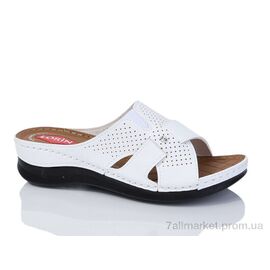 Фотография Шлепки женские облегченные Лето 5430 білий (6 пар р.37-41) "Sali-2" недорого оптом от прямого поставщика
