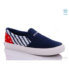 Фотография Слипоны женские тканевые Весна/осень 017 синій (11 пар р.36-40) "Summer shoes" недорого оптом от прямого поставщика