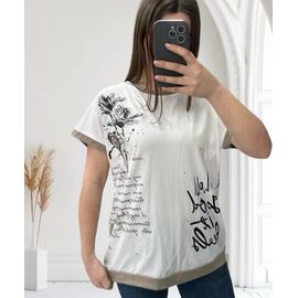 футболка жіноча 25017 white-beige р.48-56 "G.L.S.A" недорого оптом від прямого постачальника