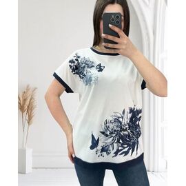 Фотография Футболка женская 25019 white-navy р.48-56 "G.L.S.A" недорого оптом от прямого поставщика