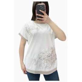 Фотография Футболка женская 25019 white-beige р.48-56 "G.L.S.A" недорого оптом от прямого поставщика