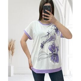 футболка жіноча 25018 white-lilac р.48-56 "G.L.S.A" недорого оптом від прямого постачальника