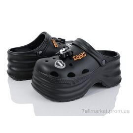 Крокси жіночі літні Літо 8898 black (6 пар р.36-41) "Lion-Lu" недорого оптом від прямого постачальника