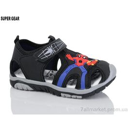 Сандалії дитячі літні Літо 01-10-2A black (20 пар р.21-25) "Super Gear" недорого оптом від прямого постачальника