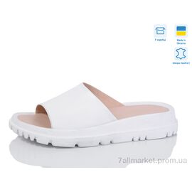 Шльопанці жіночі полегшені Літо 001-4 біла шкіра (6 пар р.36-41) "Lena" недорого оптом від прямого постачальника
