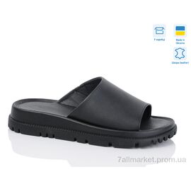 Шльопанці жіночі полегшені Літо 001-6 чорна шкіра (6 пар р.36-41) "Lena" недорого оптом від прямого постачальника
