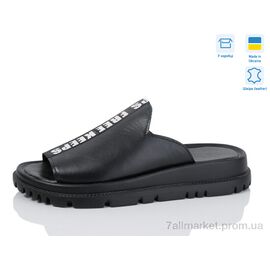 Фотография Шлепки женские облегченные Лето 001-7 чорна шкіра (6 пар р.36-41) "Lena" недорого оптом от прямого поставщика