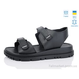 Фотография Босоножки женские летние Лето 002-2 чорна шкіра (6 пар р.36-41) "Lena" недорого оптом от прямого поставщика