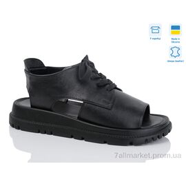 Фотография Босоножки женские летние Лето 002-6 чорна шкіра (6 пар р.36-41) "Lena" недорого оптом от прямого поставщика