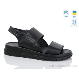 Фотография Босоножки женские летние Лето 002-10 чорна шкіра (6 пар р.36-41) "Lena" недорого оптом от прямого поставщика