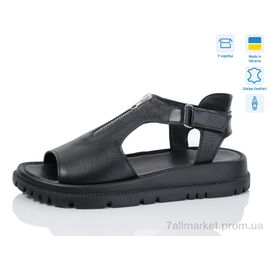 Фотография Босоножки женские летние Лето 002-11 чорна шкіра (6 пар р.36-41) "Lena" недорого оптом от прямого поставщика