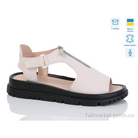 Фотография Босоножки женские летние Лето 002-12 беж шкіра (6 пар р.36-41) "Lena" недорого оптом от прямого поставщика