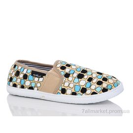 Фотография Слипоны женские тканевые Весна/осень SM191 беж (7 пар р.37-41) "Elmob" недорого оптом от прямого поставщика