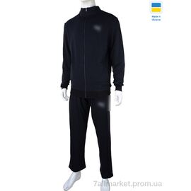 Спортивний костюм чоловічий Весна/осінь 107 black (05798) (5 шт. р.сітка56-64) "Obuvok" недорого оптом від прямого постачальника